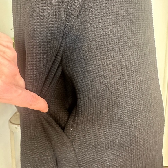 Cozy Co Waffle Knit Long Cardigan Black Knit size small - Picture 7 of 14